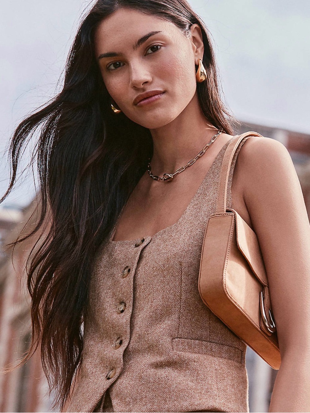 LOFT Herringbone Square Neck Vest Top